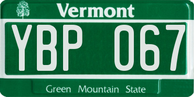 VT license plate YBP067