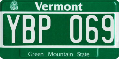 VT license plate YBP069