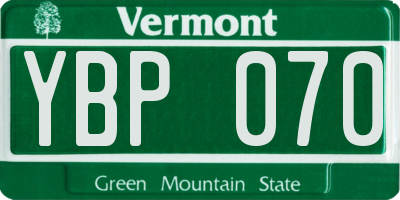 VT license plate YBP070