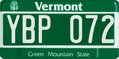 VT license plate YBP072