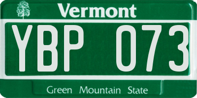 VT license plate YBP073