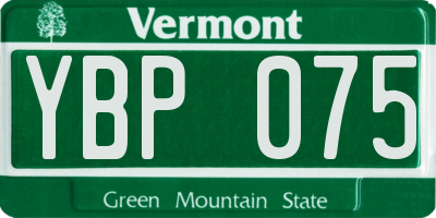 VT license plate YBP075