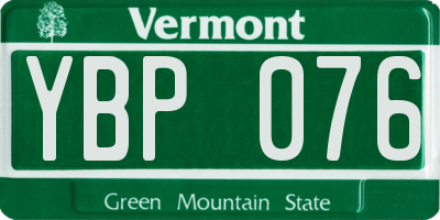 VT license plate YBP076