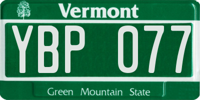 VT license plate YBP077