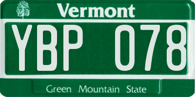 VT license plate YBP078