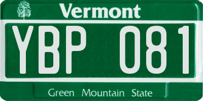VT license plate YBP081