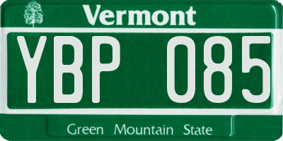VT license plate YBP085