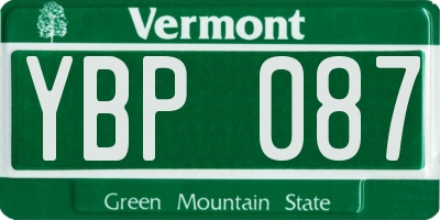 VT license plate YBP087