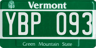 VT license plate YBP093