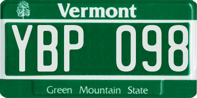 VT license plate YBP098
