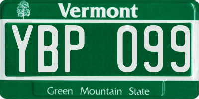 VT license plate YBP099