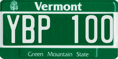 VT license plate YBP100