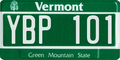 VT license plate YBP101