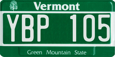 VT license plate YBP105