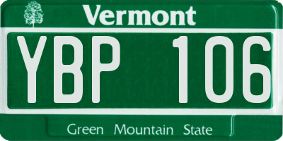 VT license plate YBP106