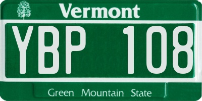 VT license plate YBP108