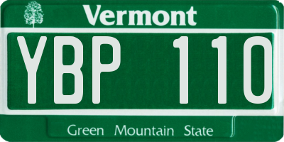 VT license plate YBP110