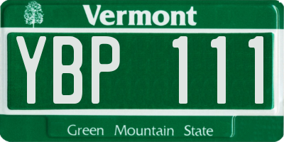 VT license plate YBP111