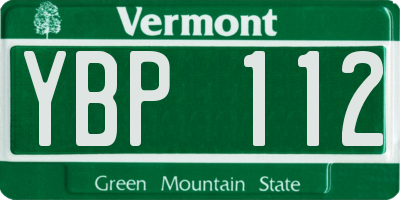 VT license plate YBP112