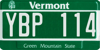 VT license plate YBP114