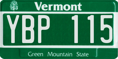 VT license plate YBP115