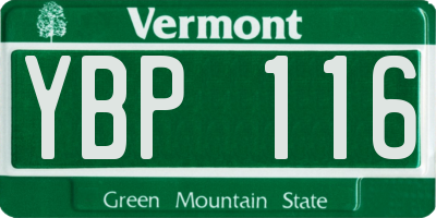 VT license plate YBP116
