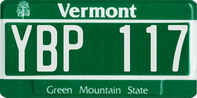 VT license plate YBP117
