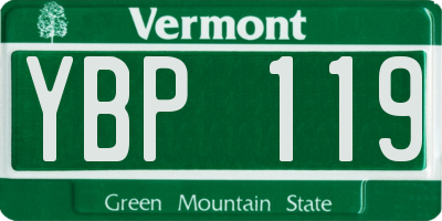 VT license plate YBP119