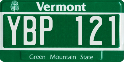 VT license plate YBP121