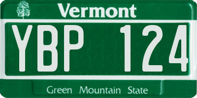 VT license plate YBP124