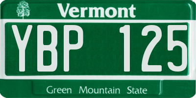 VT license plate YBP125