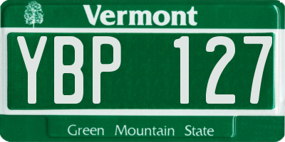 VT license plate YBP127