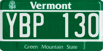 VT license plate YBP130