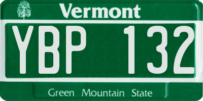 VT license plate YBP132