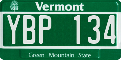 VT license plate YBP134