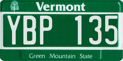 VT license plate YBP135