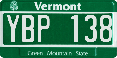 VT license plate YBP138