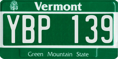 VT license plate YBP139