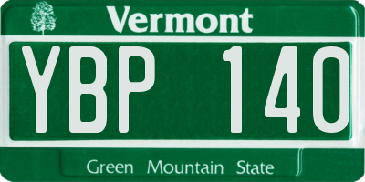 VT license plate YBP140