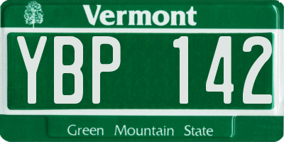 VT license plate YBP142
