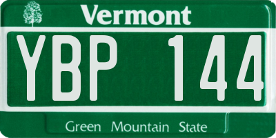VT license plate YBP144
