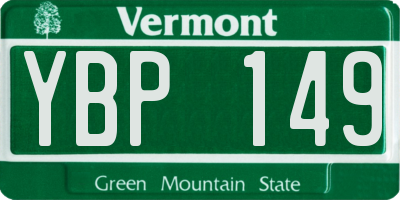 VT license plate YBP149