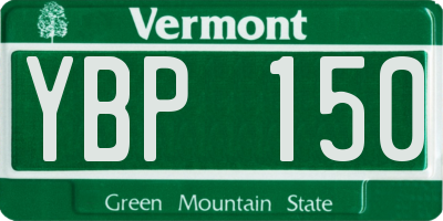 VT license plate YBP150