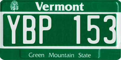 VT license plate YBP153