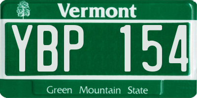 VT license plate YBP154