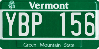 VT license plate YBP156