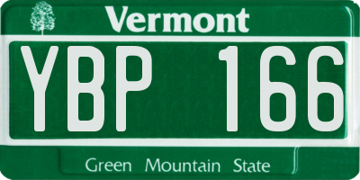 VT license plate YBP166