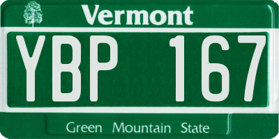 VT license plate YBP167