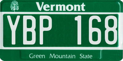 VT license plate YBP168