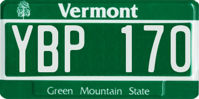 VT license plate YBP170